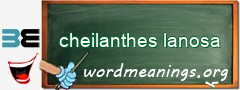 WordMeaning blackboard for cheilanthes lanosa